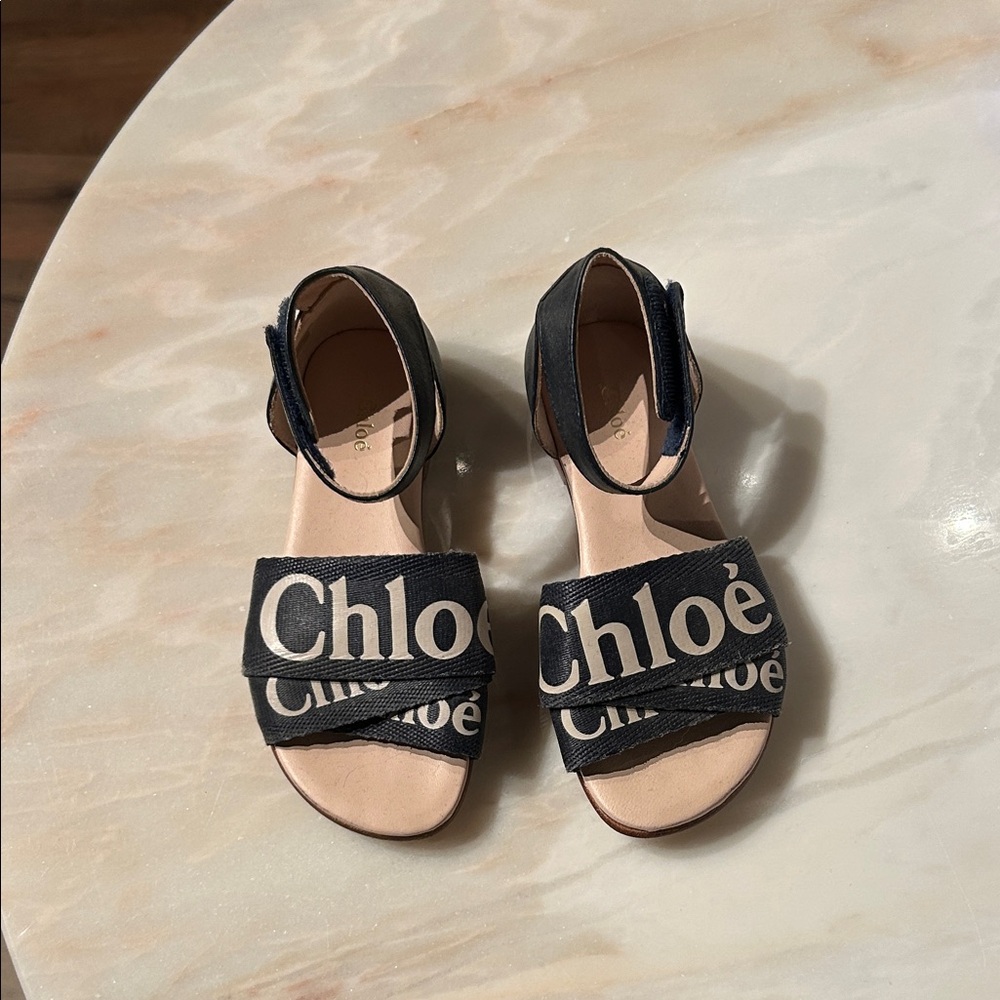 Chloe Black and Cream Kids Sandals